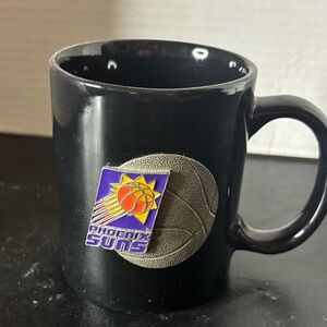 NBA Phoenix Suns 8oz Coffee Mug W/Metal Emblem Pre-Owned Excellent Condition